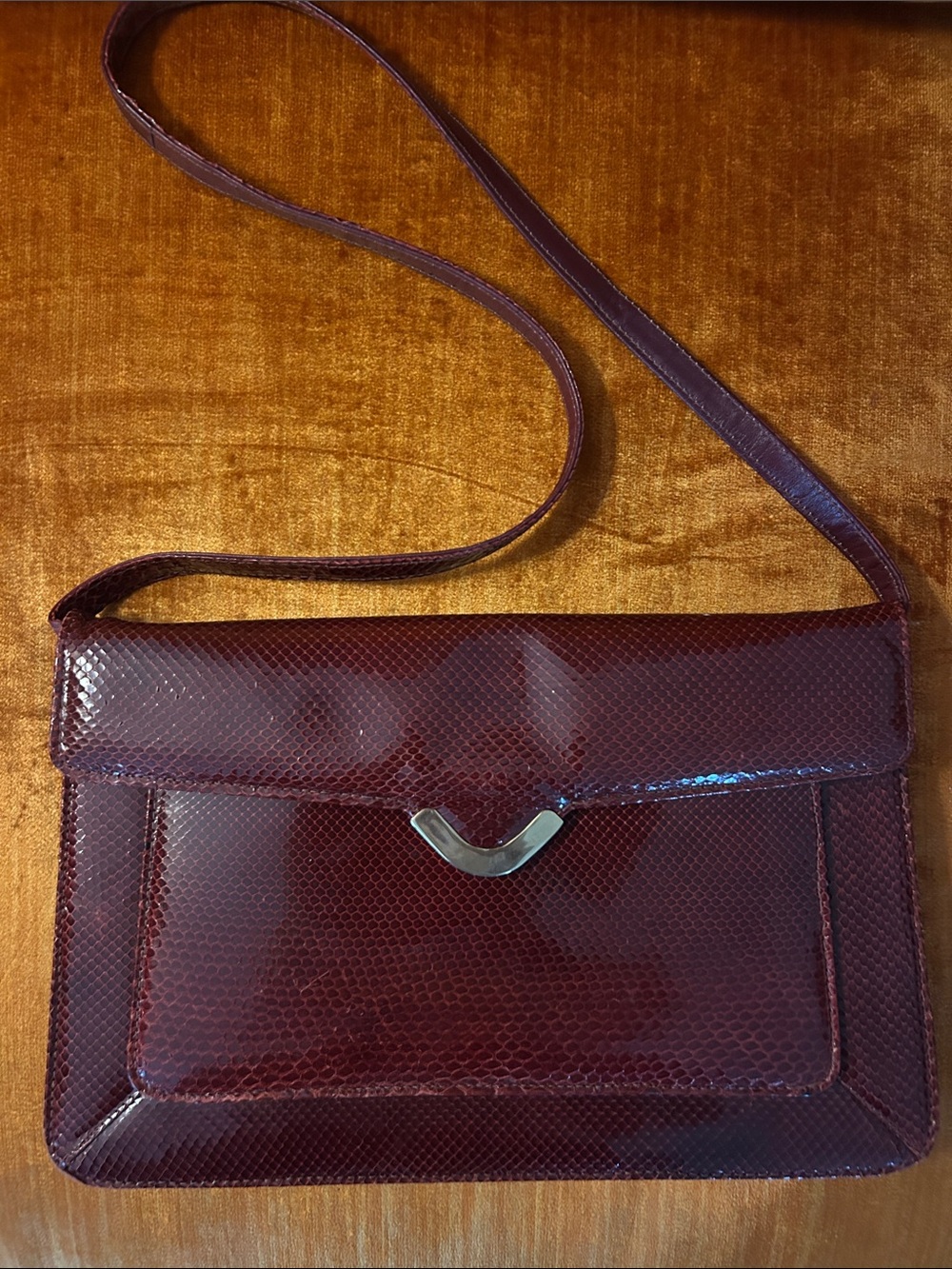 Vintage 1970s Made in Argentina for Burdines Snake Skin Leather Bag/Clutch - Picture 2 of 10